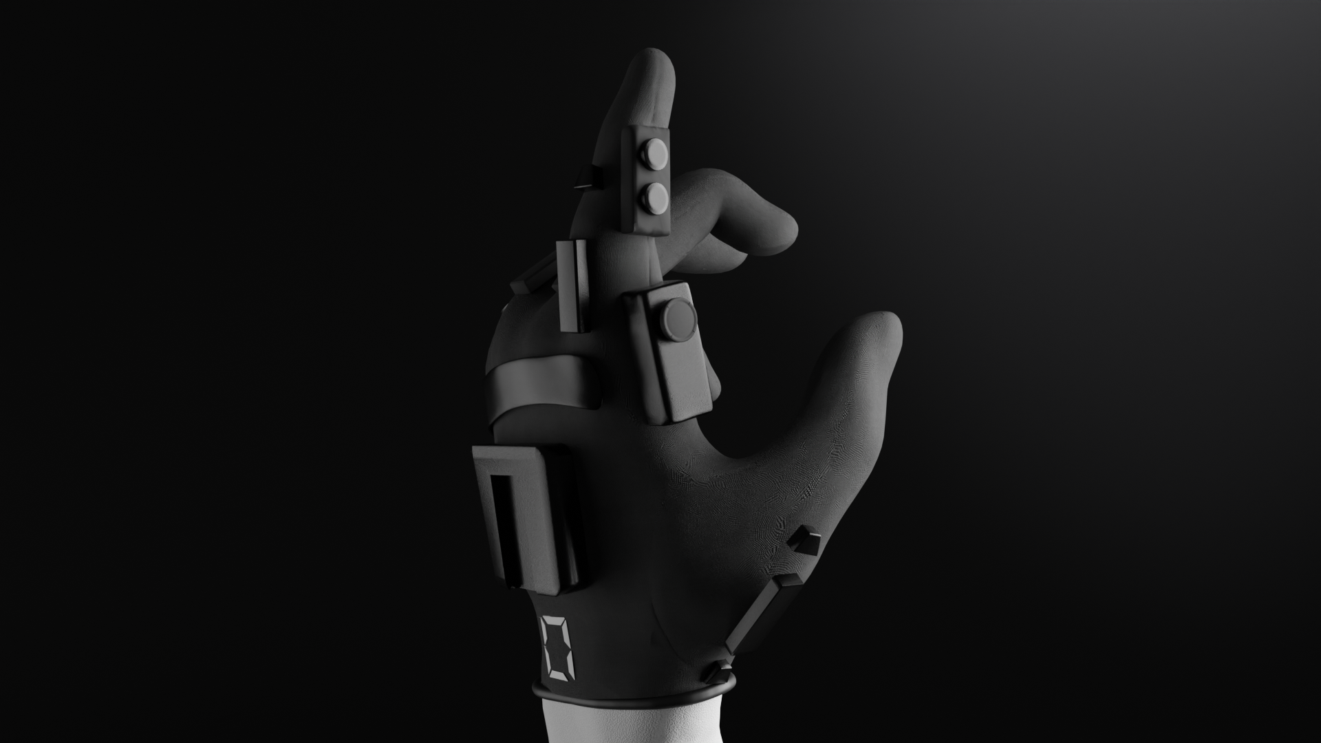 On Zero G1 Haptic Glove — modular hardware prototype with per-finger force feedback modules